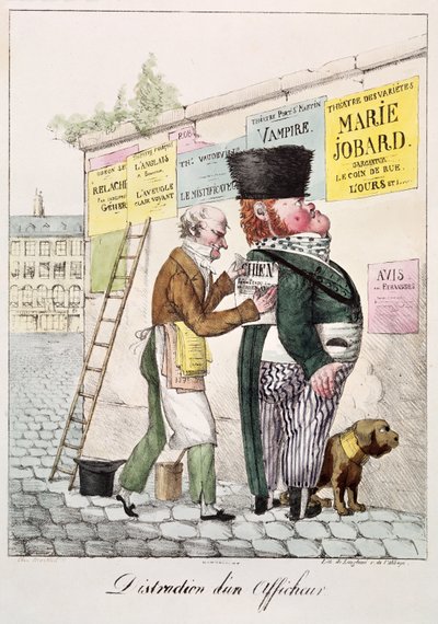 The Amusement of a Bill Sticker, 1820 af French School